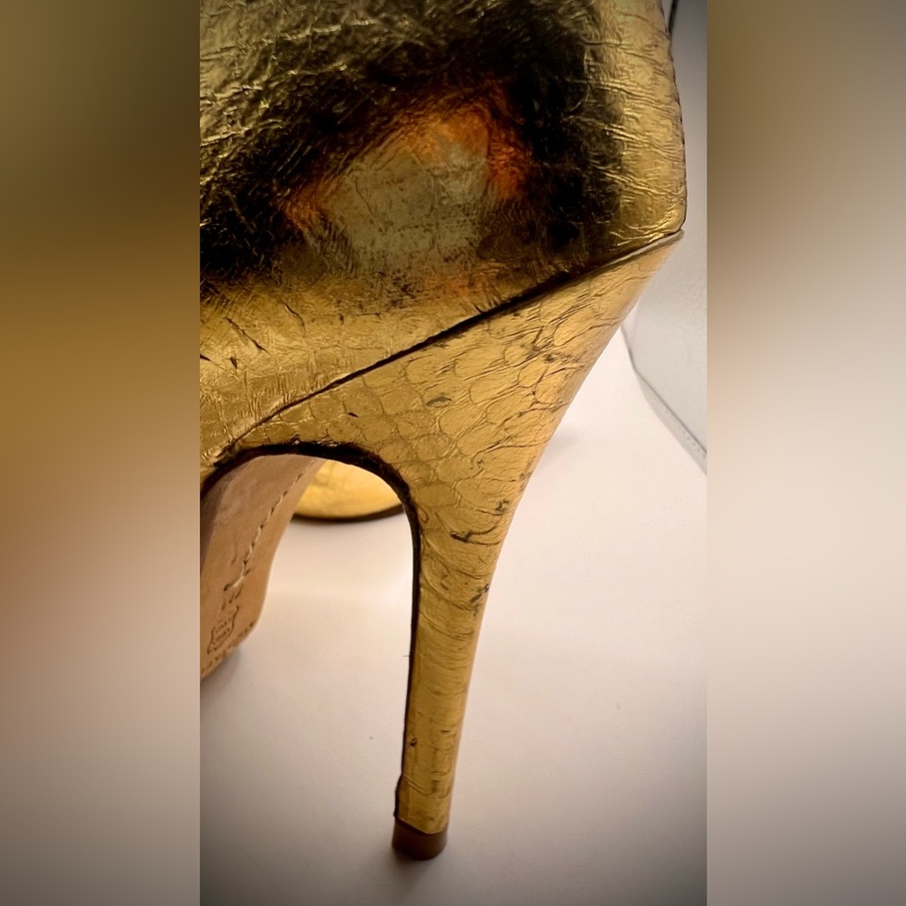 Glamorous KORS MICHAEL KORS Gold Shoes with Snakeskin effect leather Size 7 - Picture 7 of 13